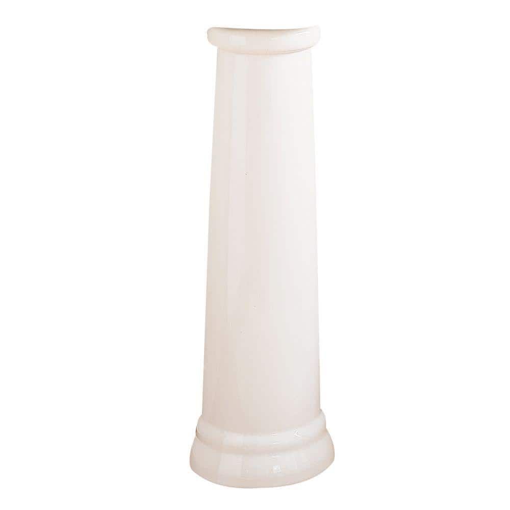 White Fireclay Round Pedestal Bathroom Sink Leg