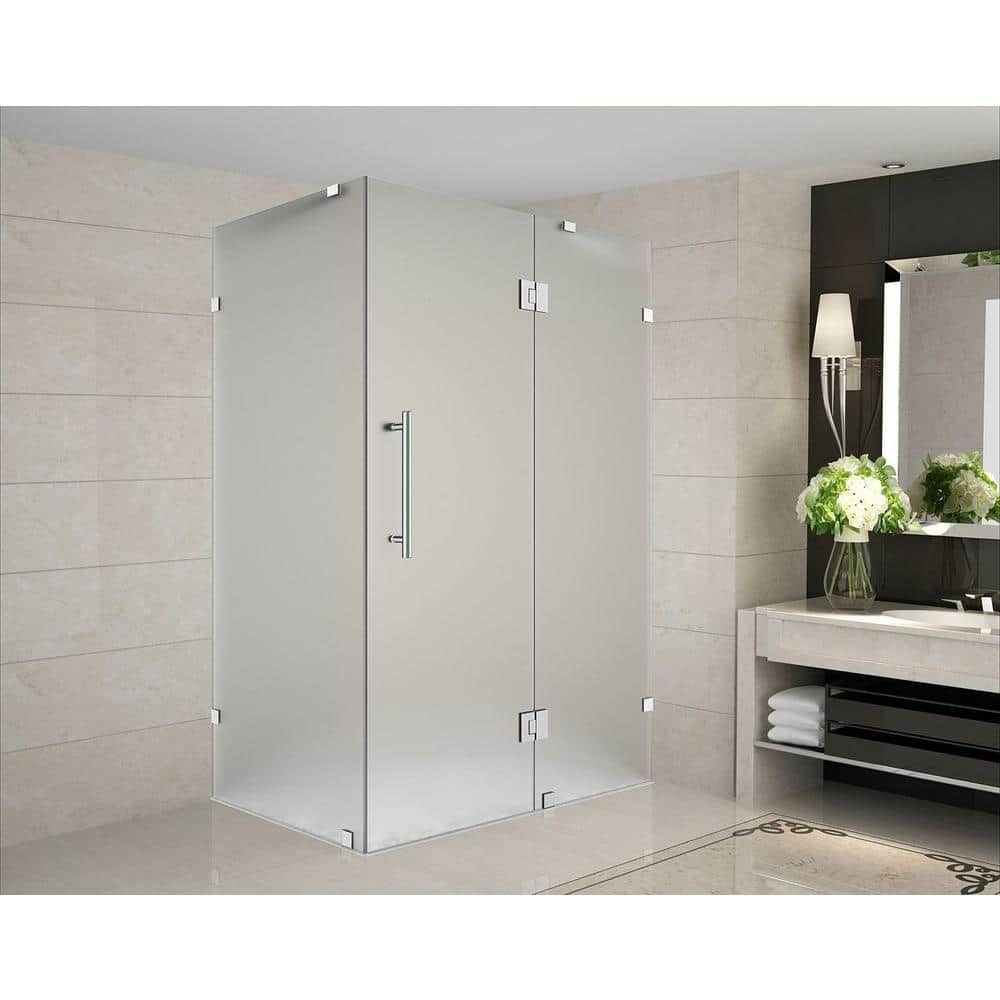 Avalux 42" x 72" Frosted Tempered Glass Frameless Shower Door