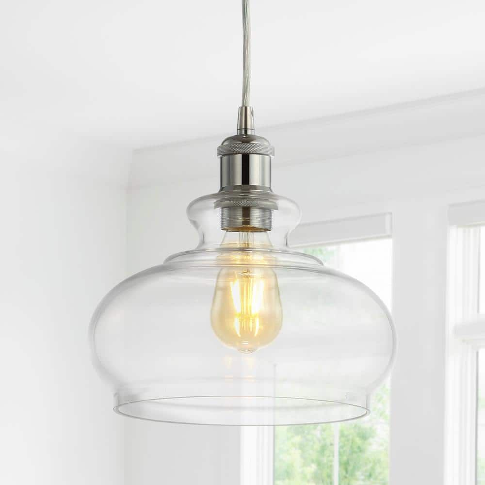 Wyatt 9.5" Chrome Polished Clear Glass LED Pendant Light