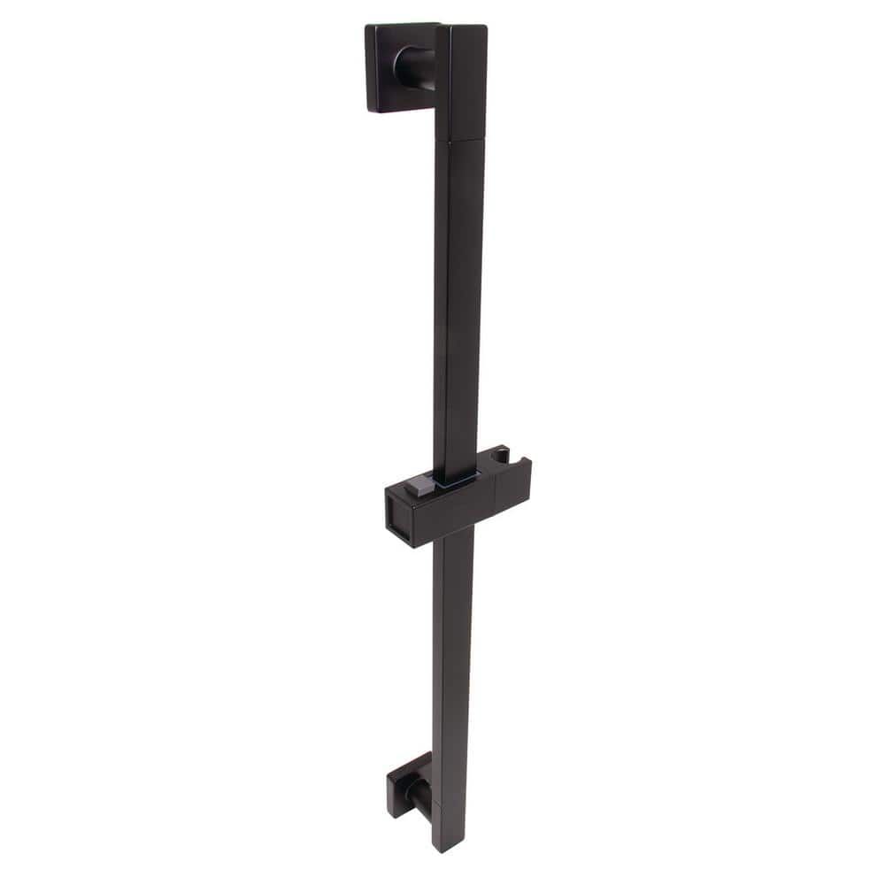 Matte Black Brass and Stainless Steel Shower Slide Bar