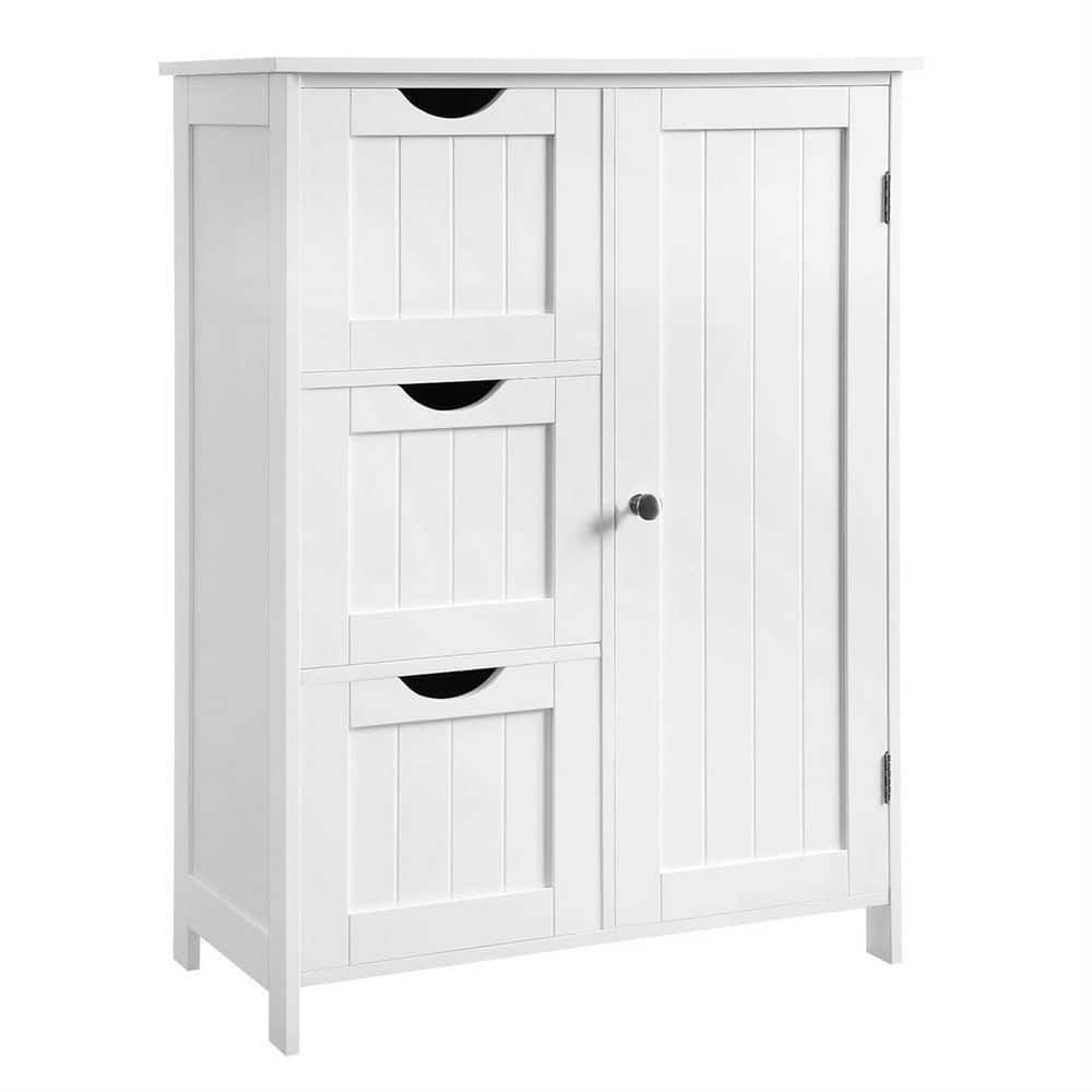 White MDF Living Room Cabinet with Adjustable Shelving