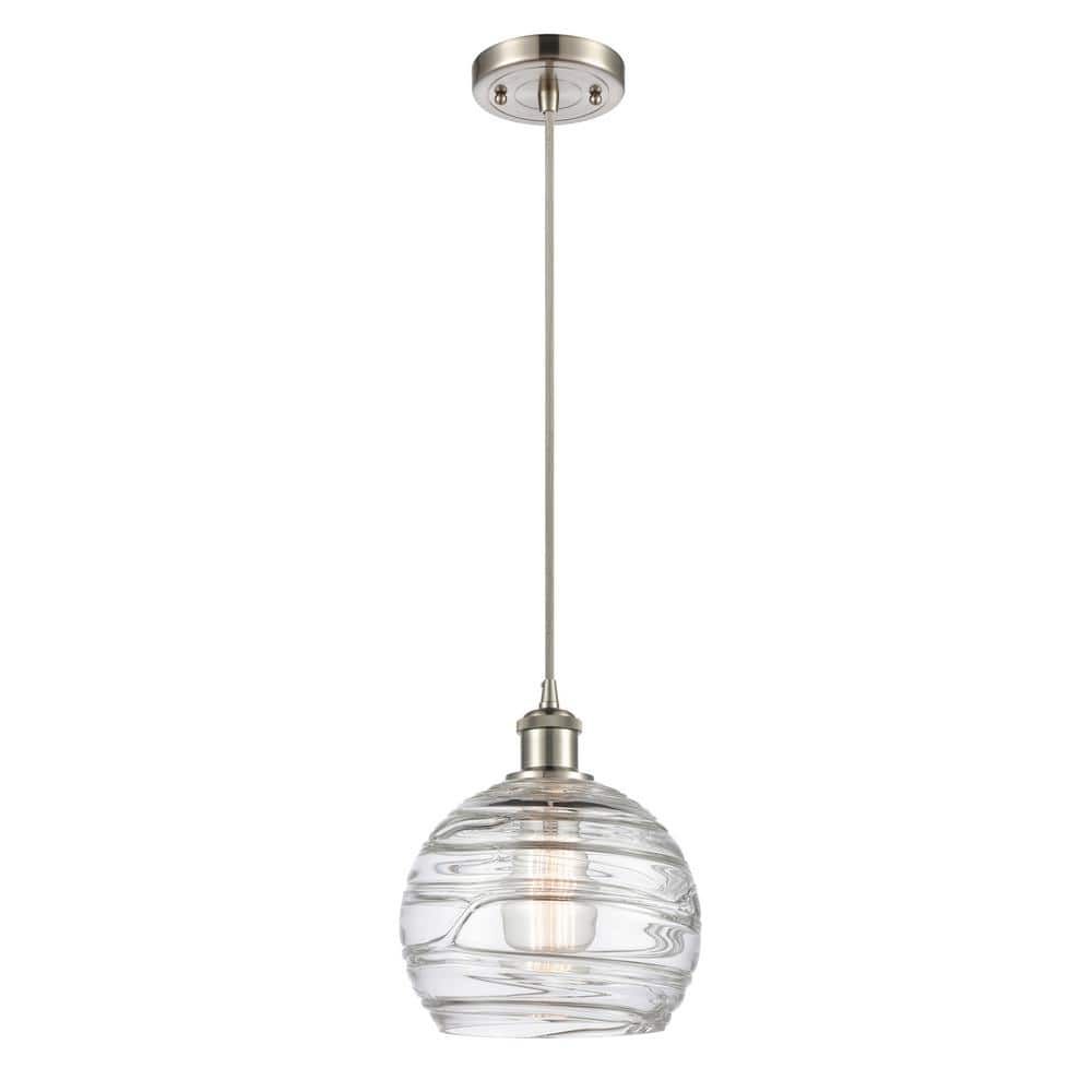 Mini Brushed Satin Nickel Glass Globe Pendant Light