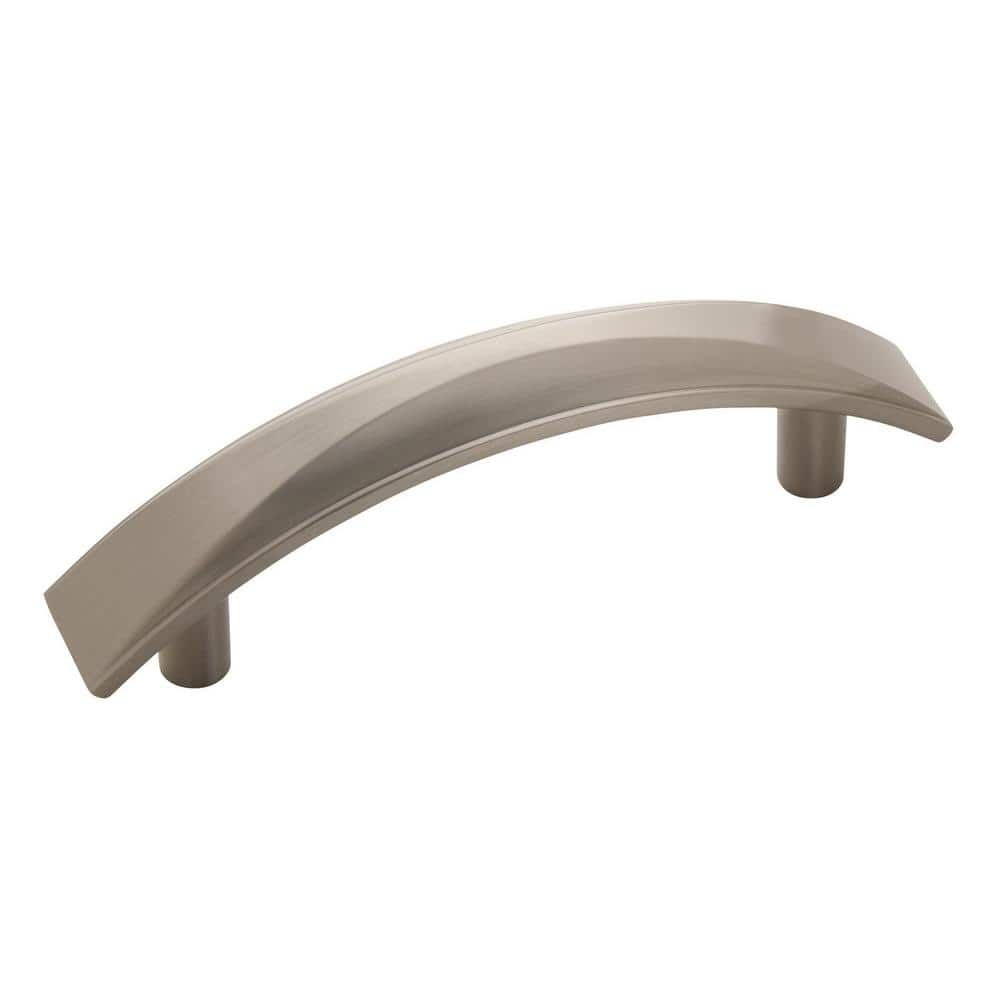 Satin Nickel Modern Bar Cabinet Pull with Mounting Hardware