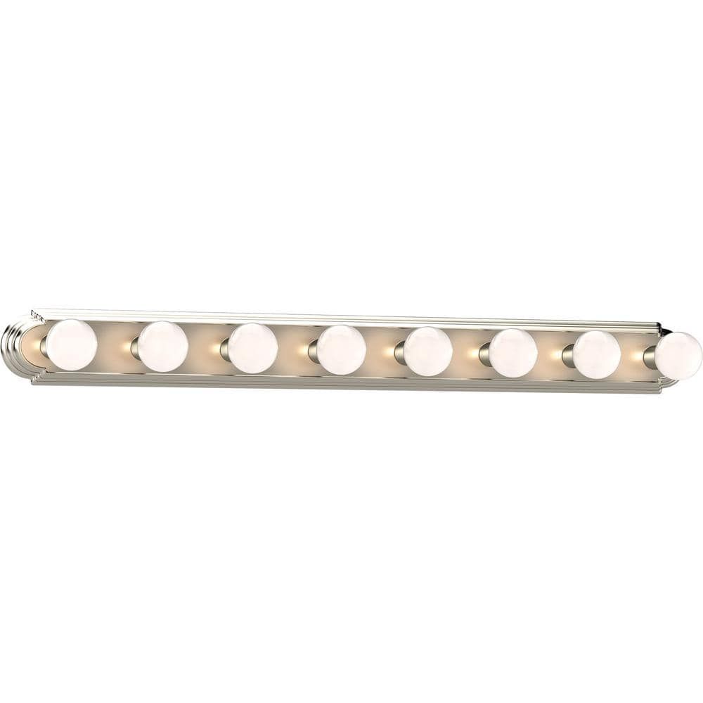 48" Brushed Nickel 8-Light Bathroom Vanity Bar