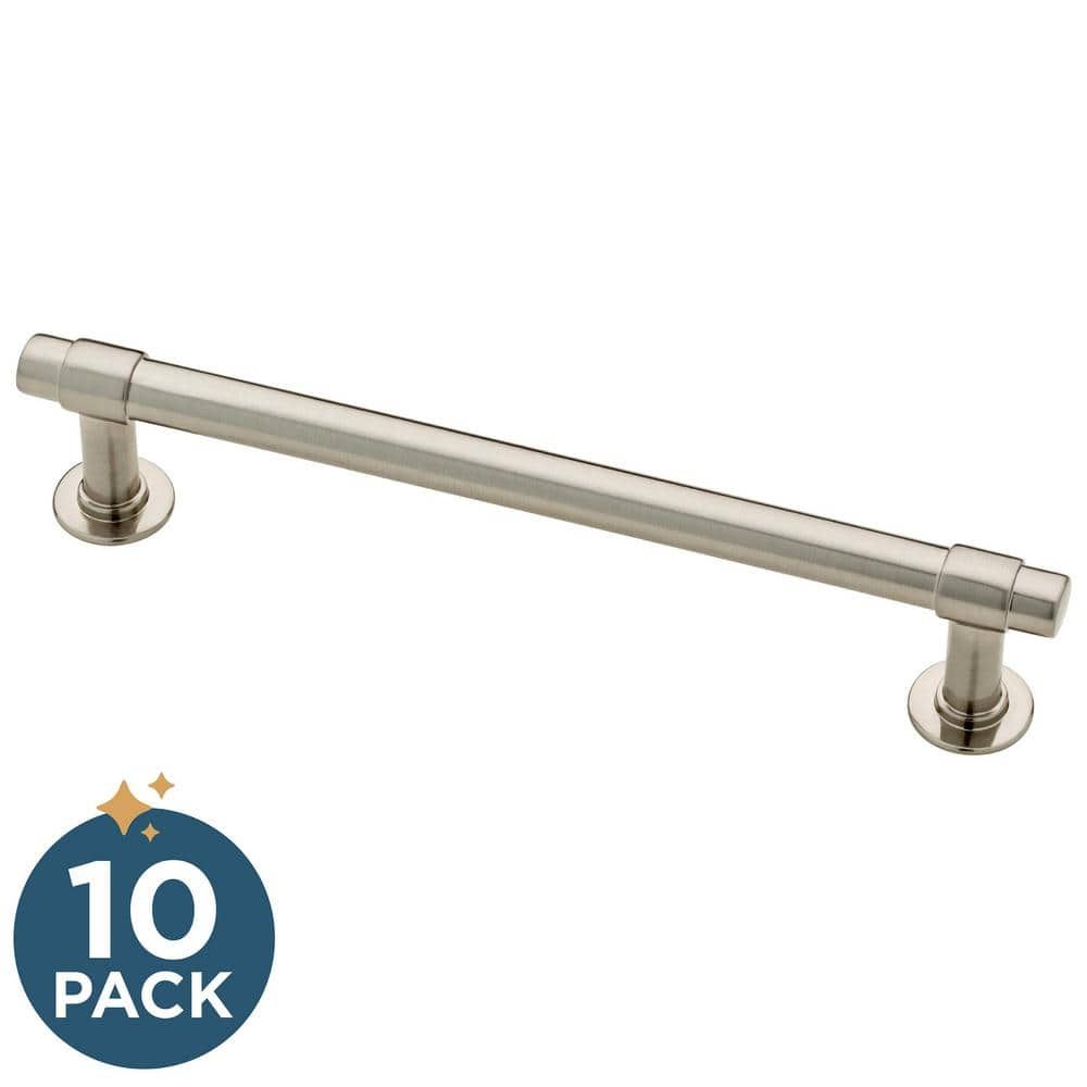 Franklin Brass Francisco 5-in (128mm) Center to Center Brushed Nickel Cylindrical Bar Drawer Pull (10-Pack)