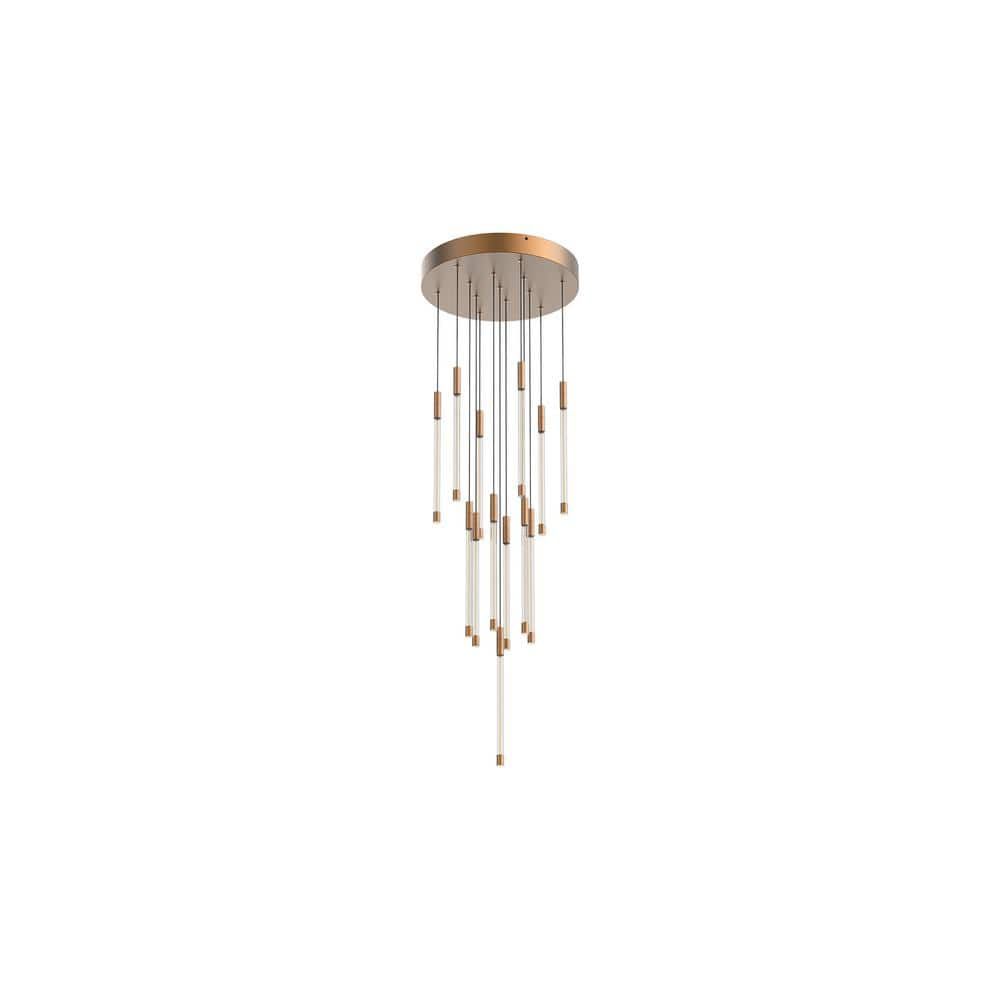 Brushed Gold Glass LED Pendant Light