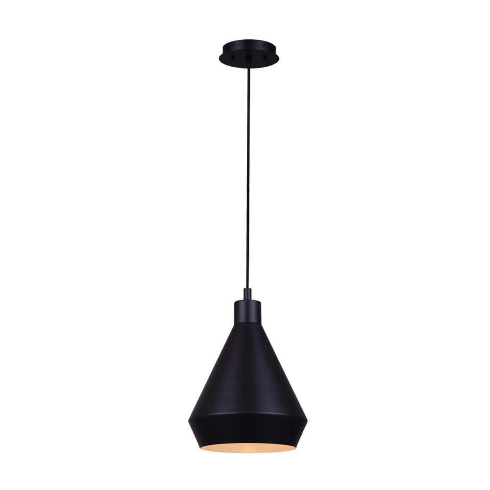 Byck 9" Matte Black LED Indoor/Outdoor Pendant Light