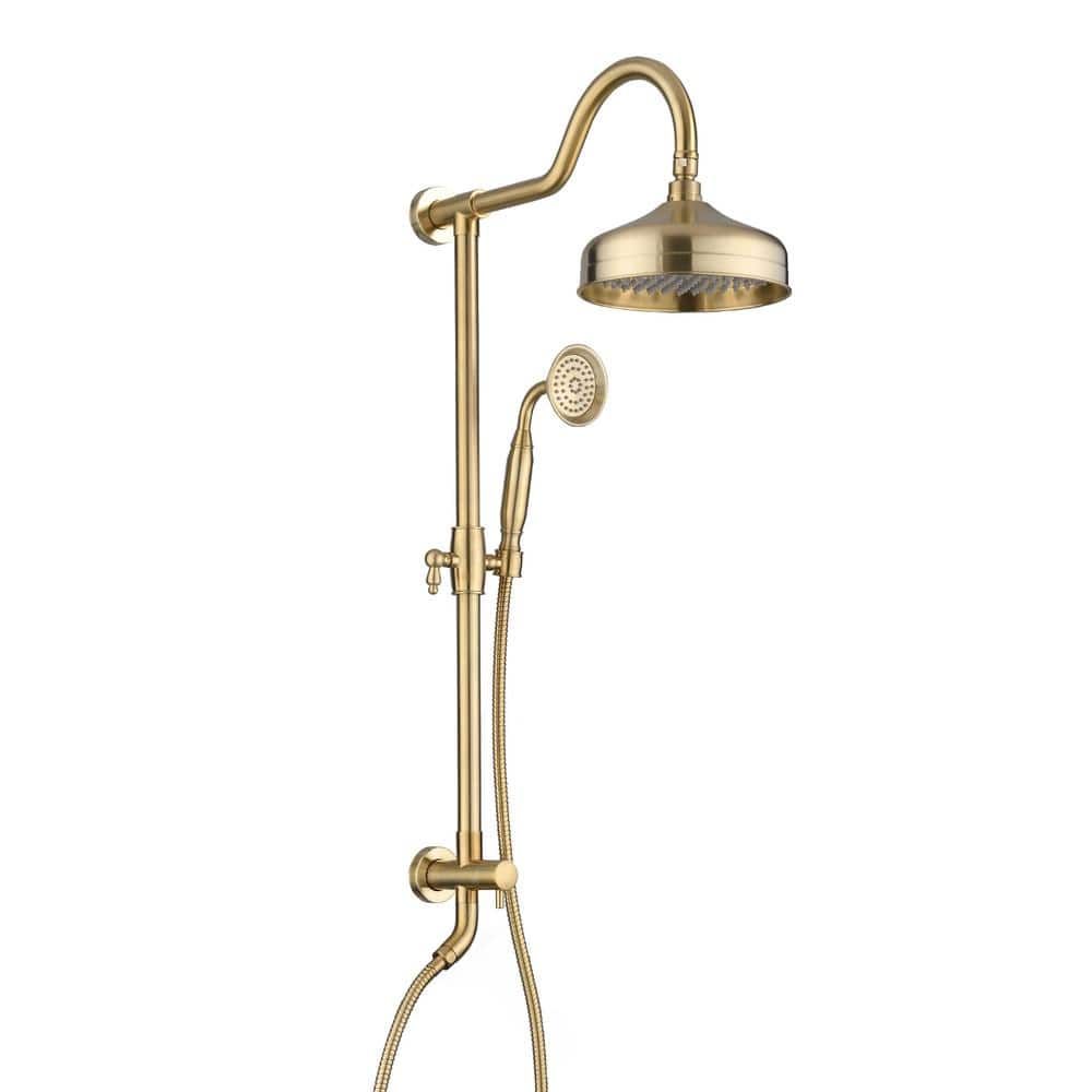 Brushed Gold Dual Rainfall and Handheld Shower System