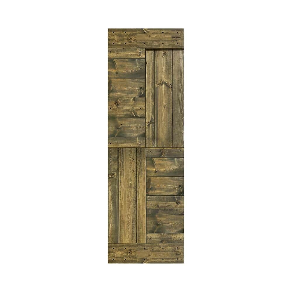30" x 84" Aged Barrel Finished Solid Wood Barn Door Slab