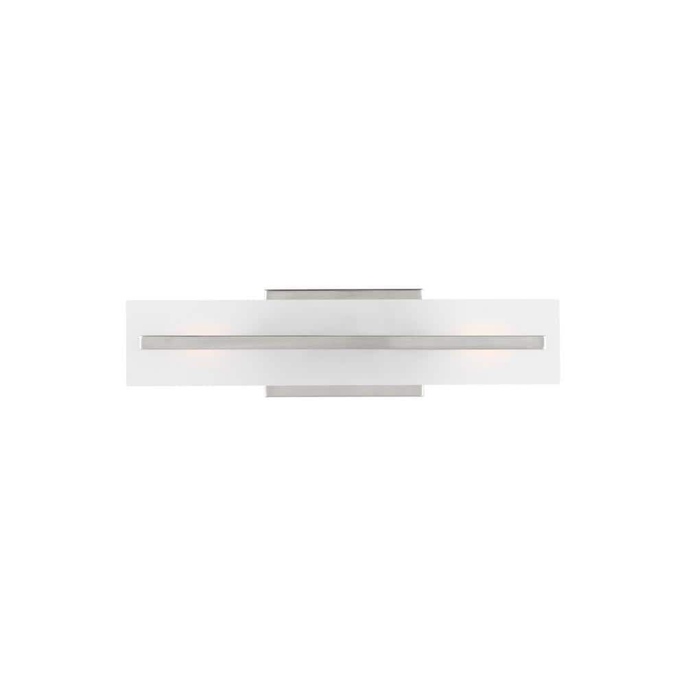 Brushed Nickel Two-Light Satin Etched Glass Vanity Light