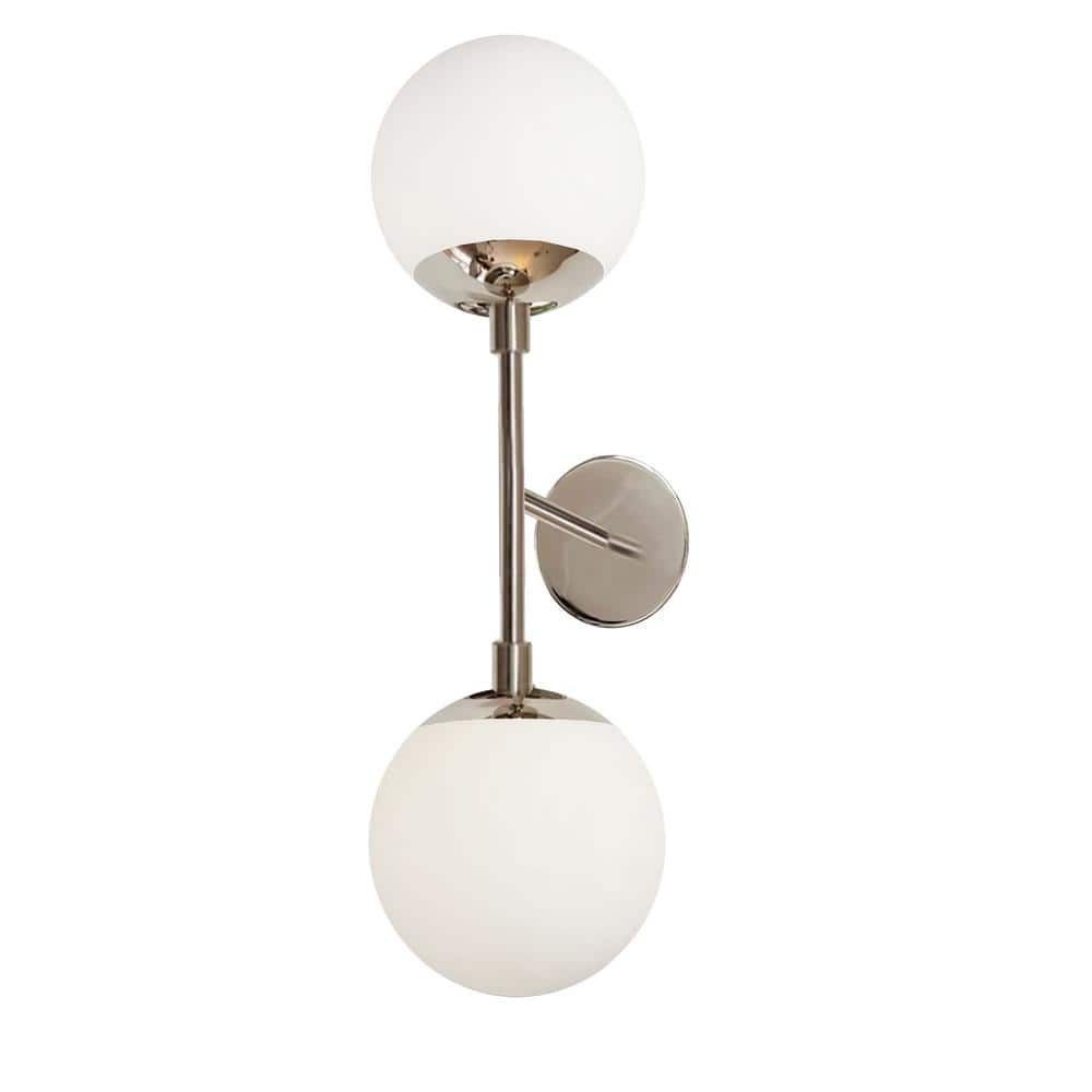 Transitional Chrome and Black Globe Shade Wall Sconce