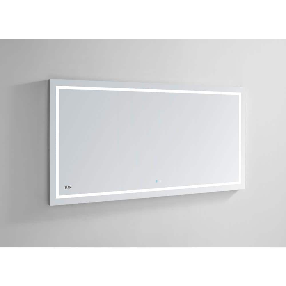 Elegance 60" Silver Full-Length Rectangular LED Bathroom Mirror