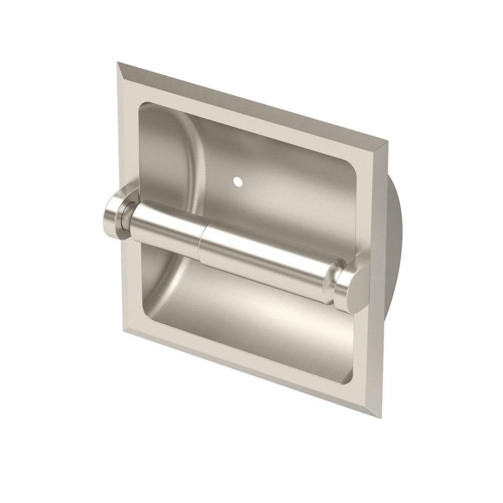 Satin Nickel Recessed Steel Toilet Paper Holder