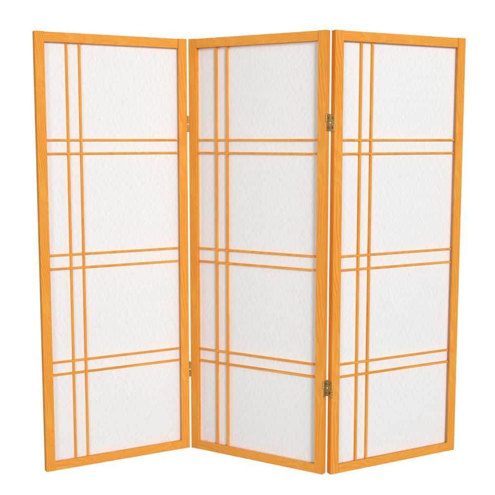 Honey 4 ft Shoji 3-Panel Folding Room Divider
