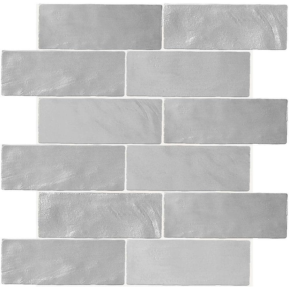 Gray Polished Ceramic Subway Mosaic Tile 2.5 x 8 Inch