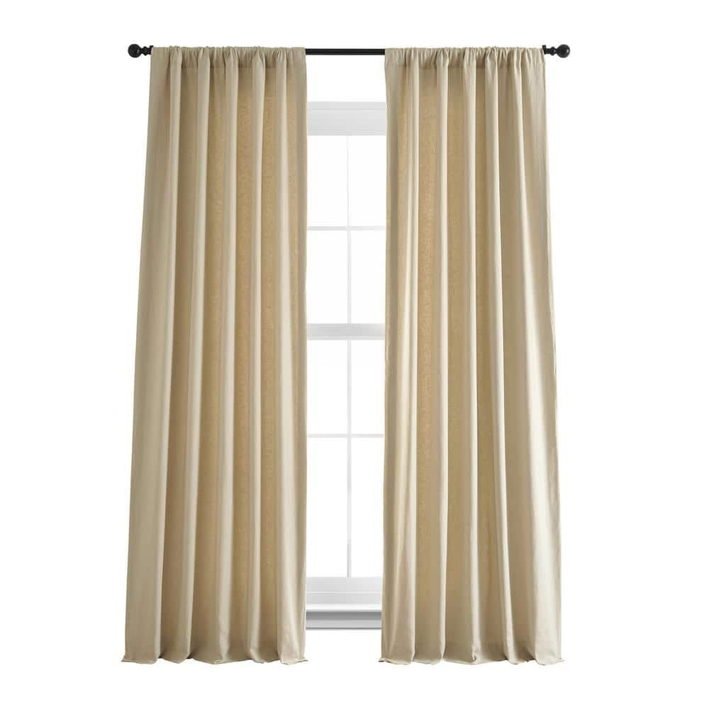 Walnut Beige Linen Room-Darkening Window Panel, 50" x 108"
