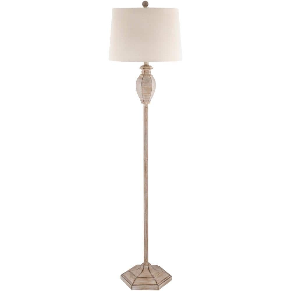 Eburne Classic Gray Floor Lamp with Linen Polyester Shade