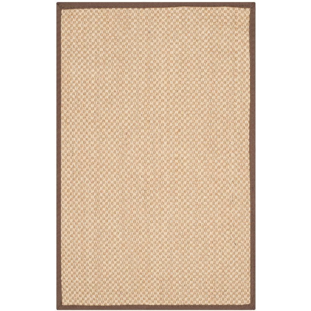 Coastal Charm Handmade Maize & Brown Sisal Accent Rug - 24" x 4"