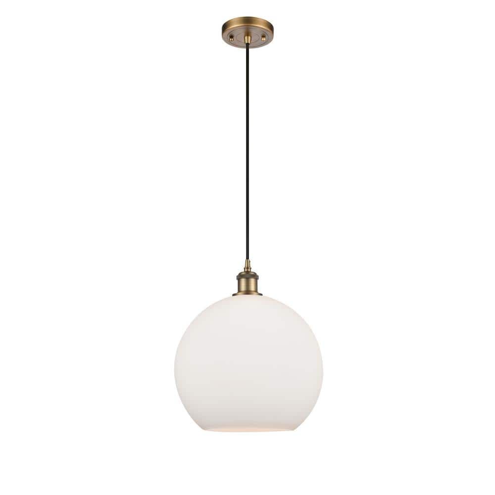 Brushed Brass Mini Globe Pendant Light with Glass Shade