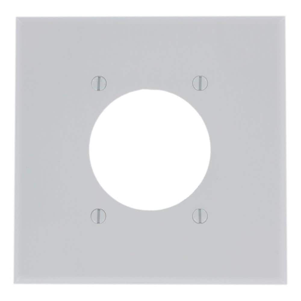 White Thermoset 2-Gang Flush Mount Wall Plate