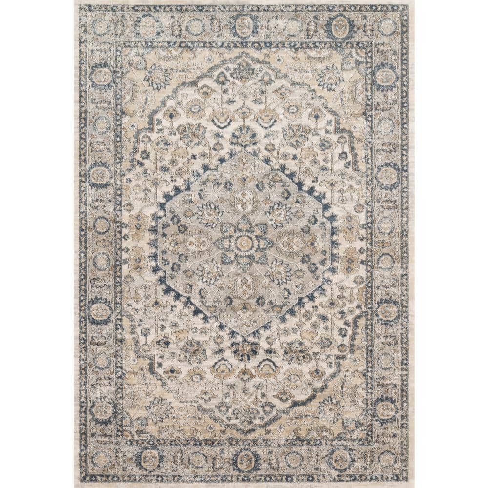 Teagan Natural and Light Grey Reversible Rectangular Area Rug