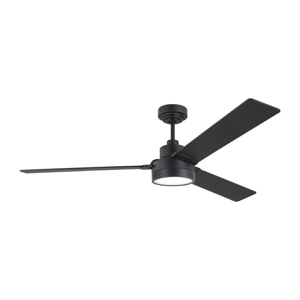 Midnight Black 58" Ceiling Fan with Reversible Blades and Remote