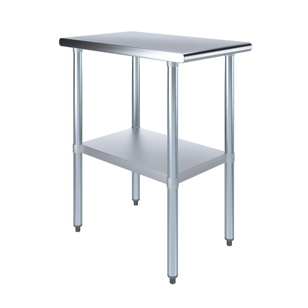 30" x 18" Stainless Steel Kitchen Utility Work Table with Adjustable Shelf