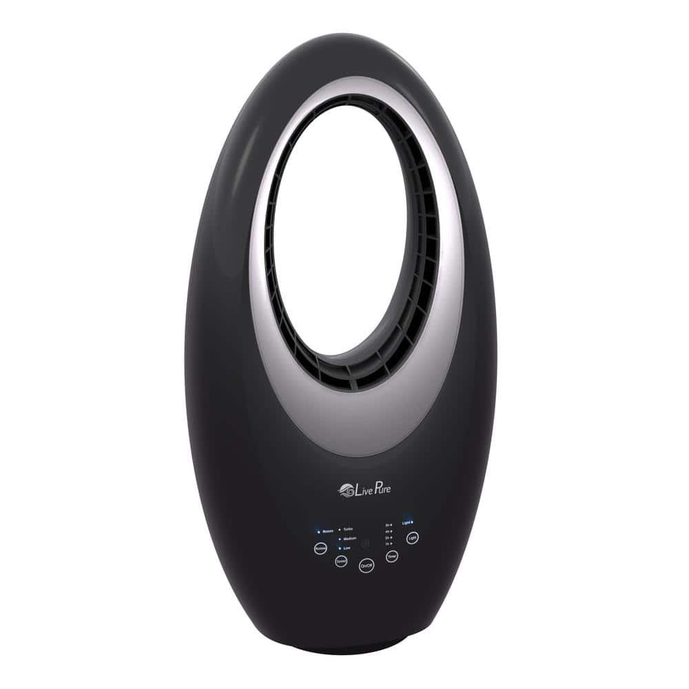 Black Bladeless Remote Controlled Oscillating Pedestal Fan