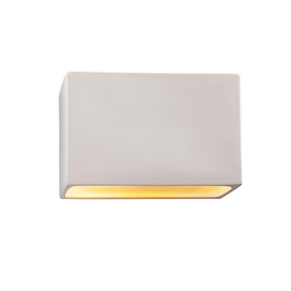 White Ceramic Dimmable Outdoor Wall Sconce, 12-inch