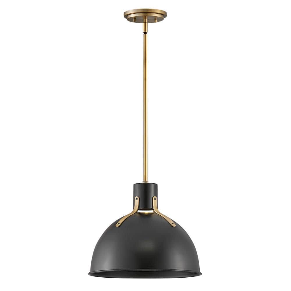 Satin Black 14" Bowl LED Pendant with Adjustable Height