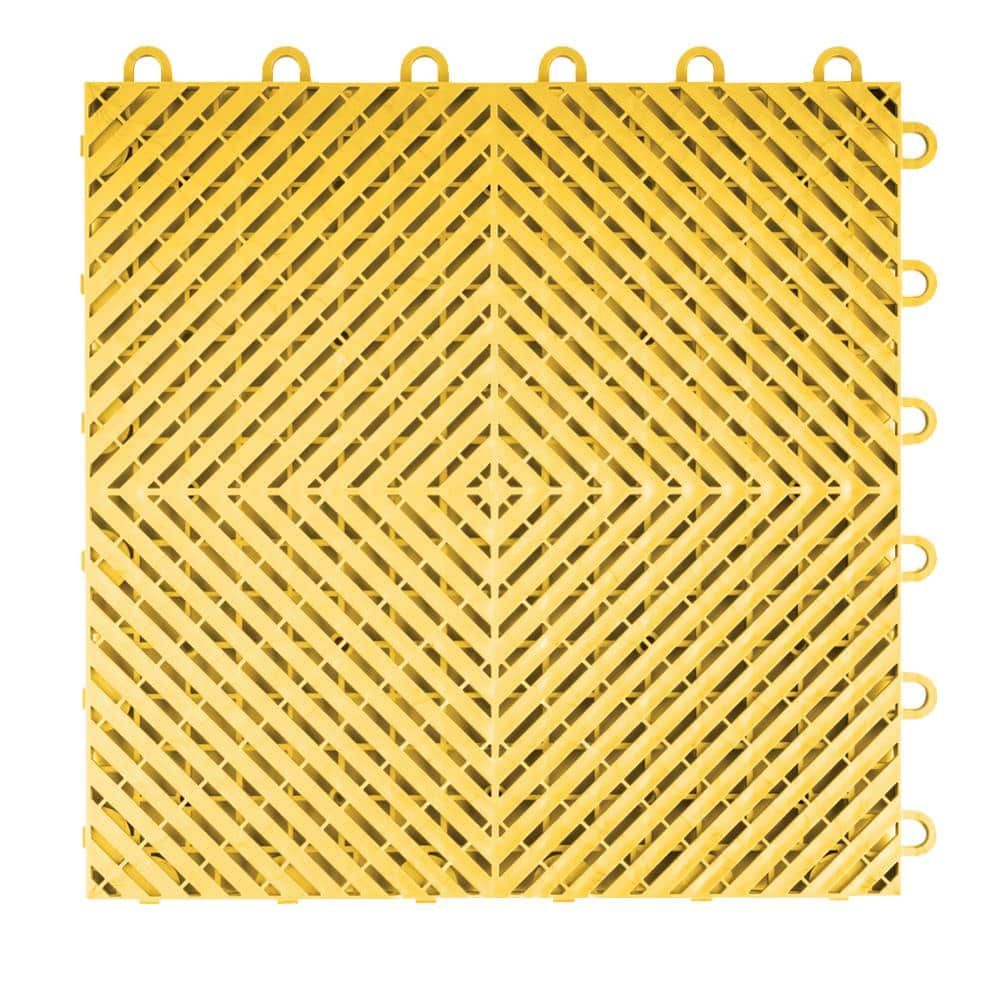 Citrus Yellow Polypropylene Interlocking Outdoor Flooring Tiles