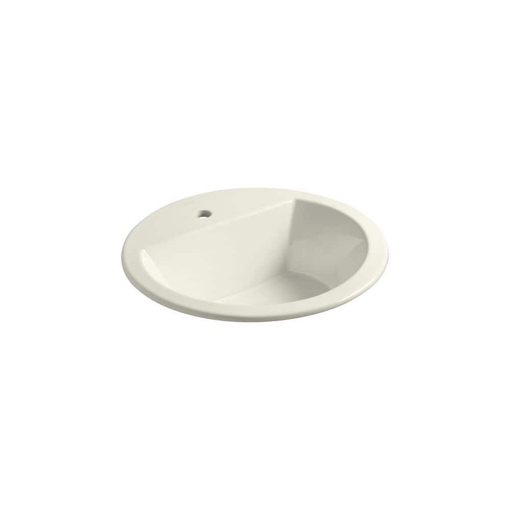 Bryant Biscuit Ceramic Oval Drop-In Bathroom Sink