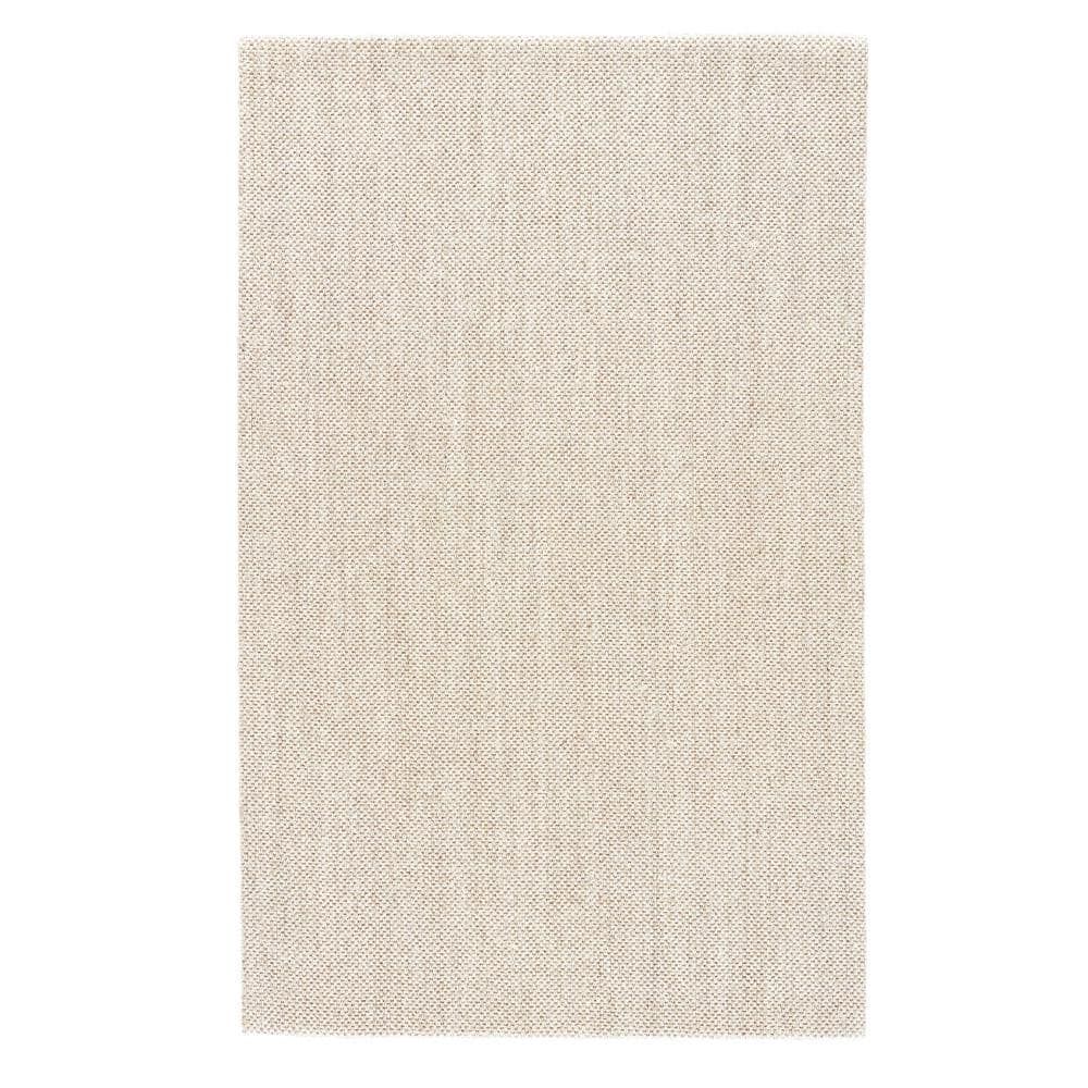 Ivory Flat Woven Wool Rectangular Area Rug 3' x 5'