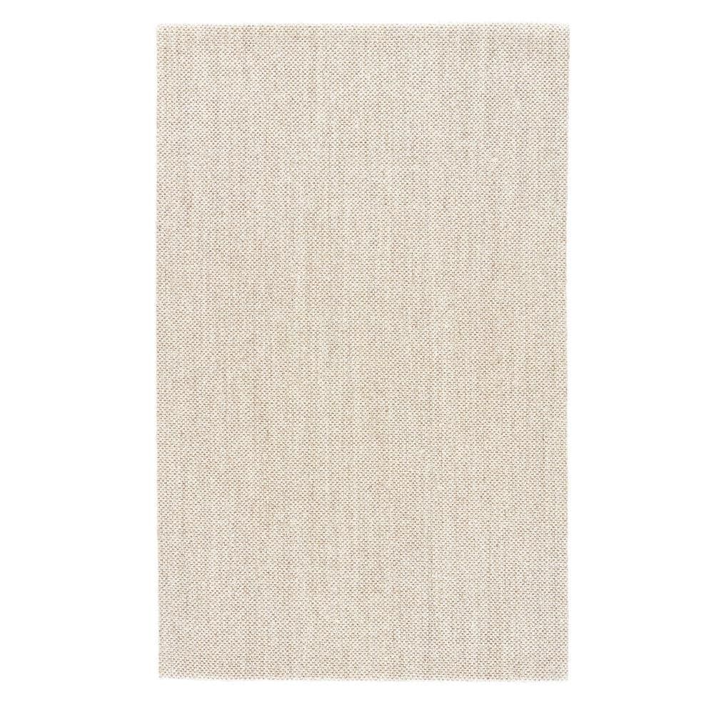 Ivory Flat Woven Wool Rectangular 9' x 12' Area Rug