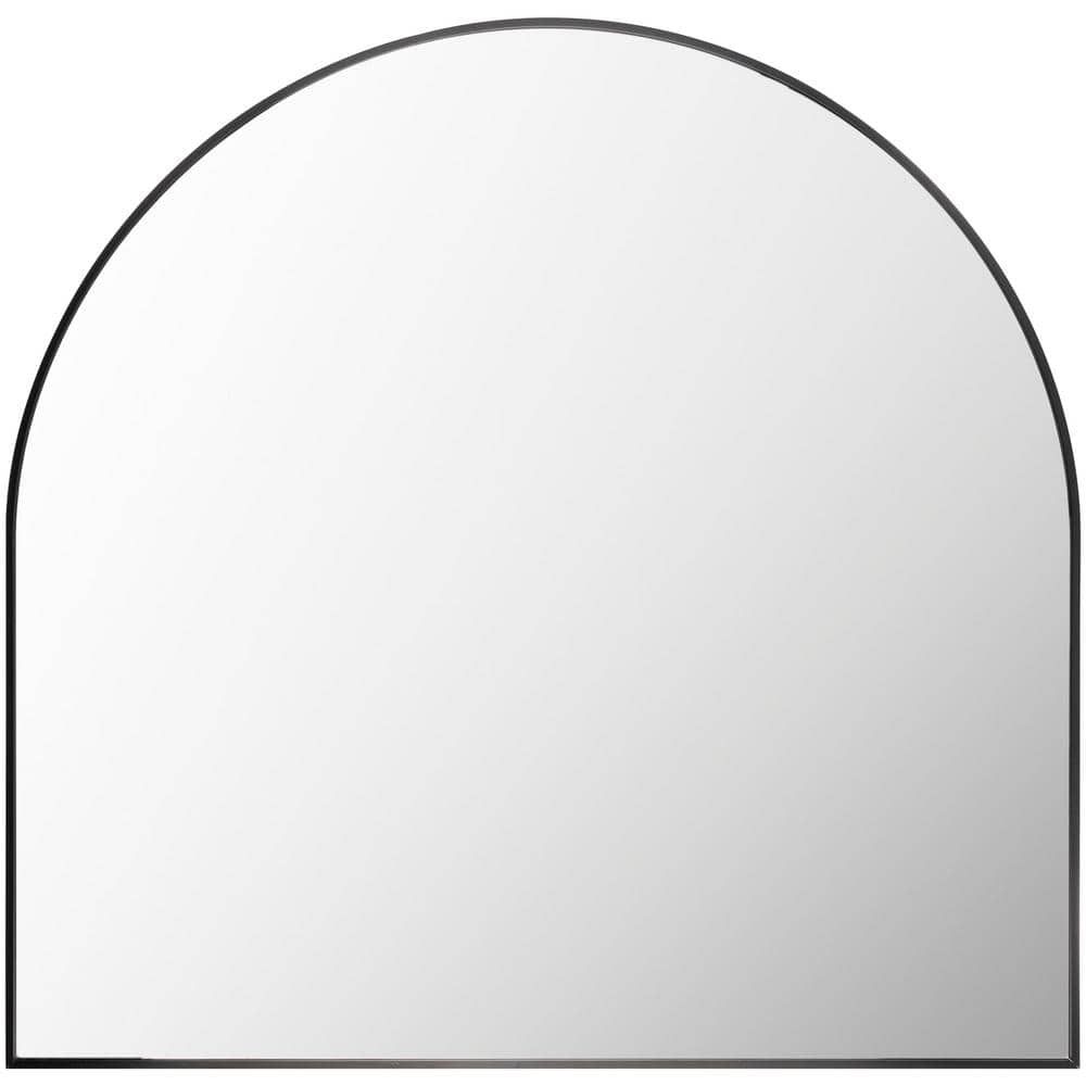 Luxurious Gold & Silver Brushed Metal Arched Mirror 36x35"