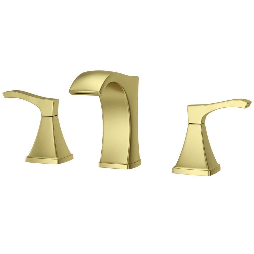 Brushed Gold 8-Inch Widespread Double Handle Bathroom Faucet