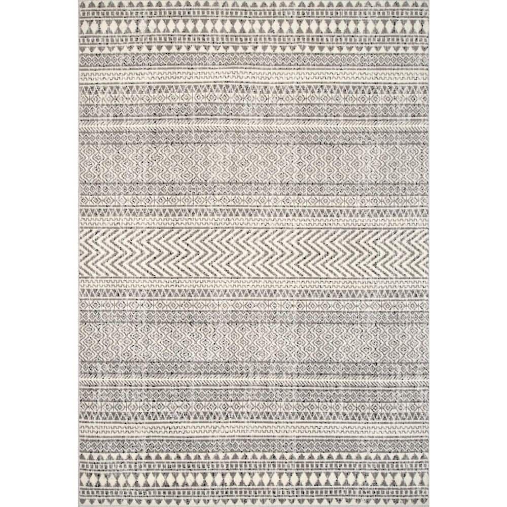 Catherina Modern Square Gray Polypropylene 6' Area Rug