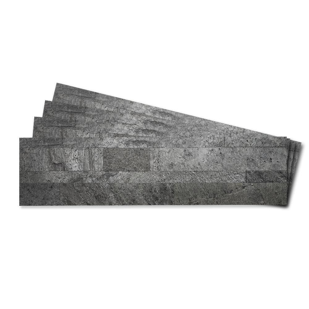 Oyster Gray 6" x 24" Peel and Stick Stone Tile