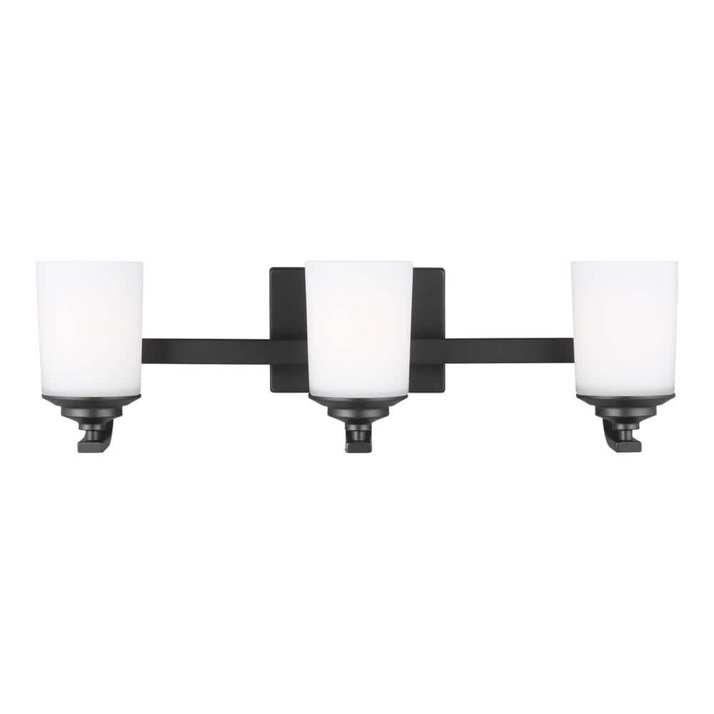 Midnight Black 3-Light Wall Bath Vanity Fixture