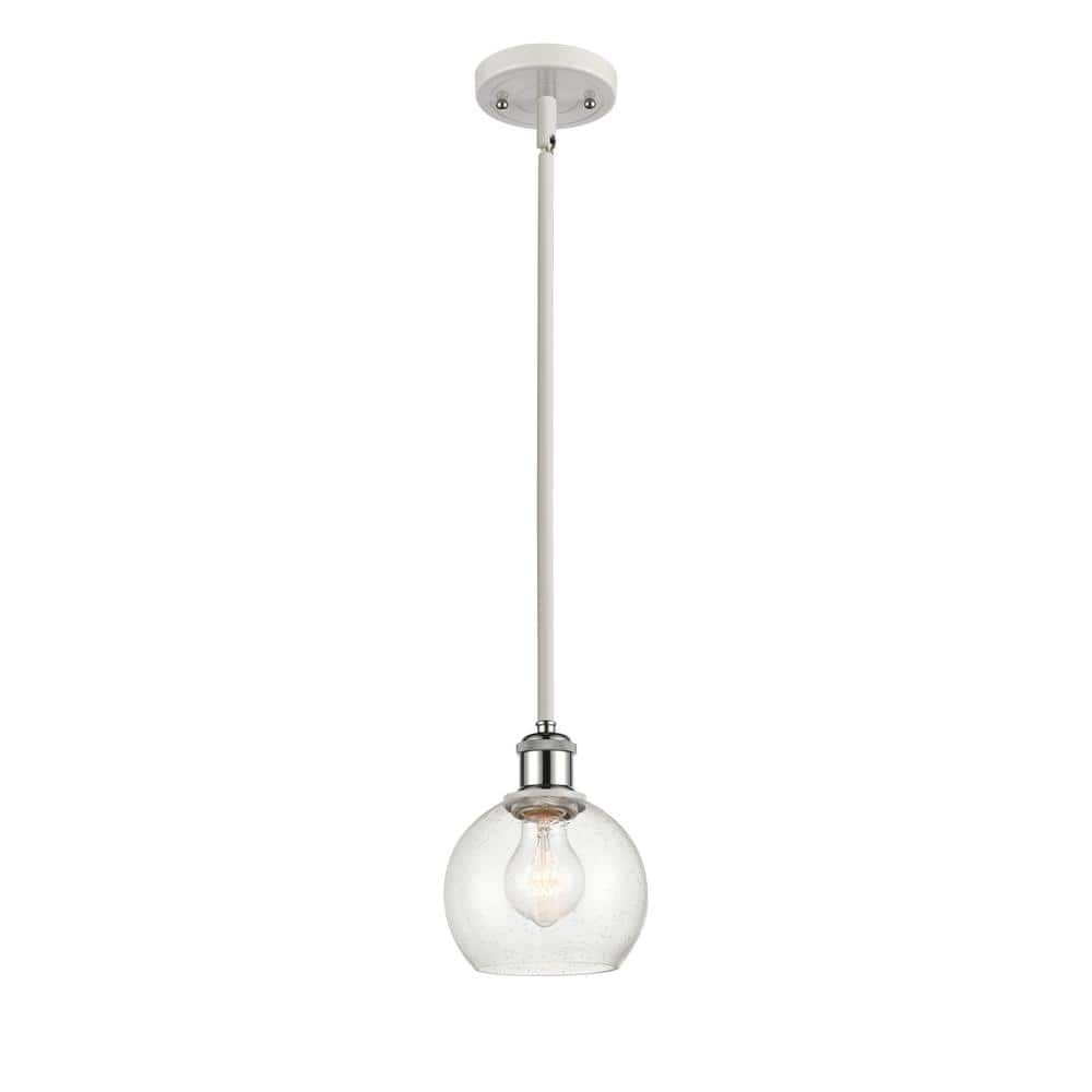 Athens 6" Mini Pendant in White and Polished Chrome