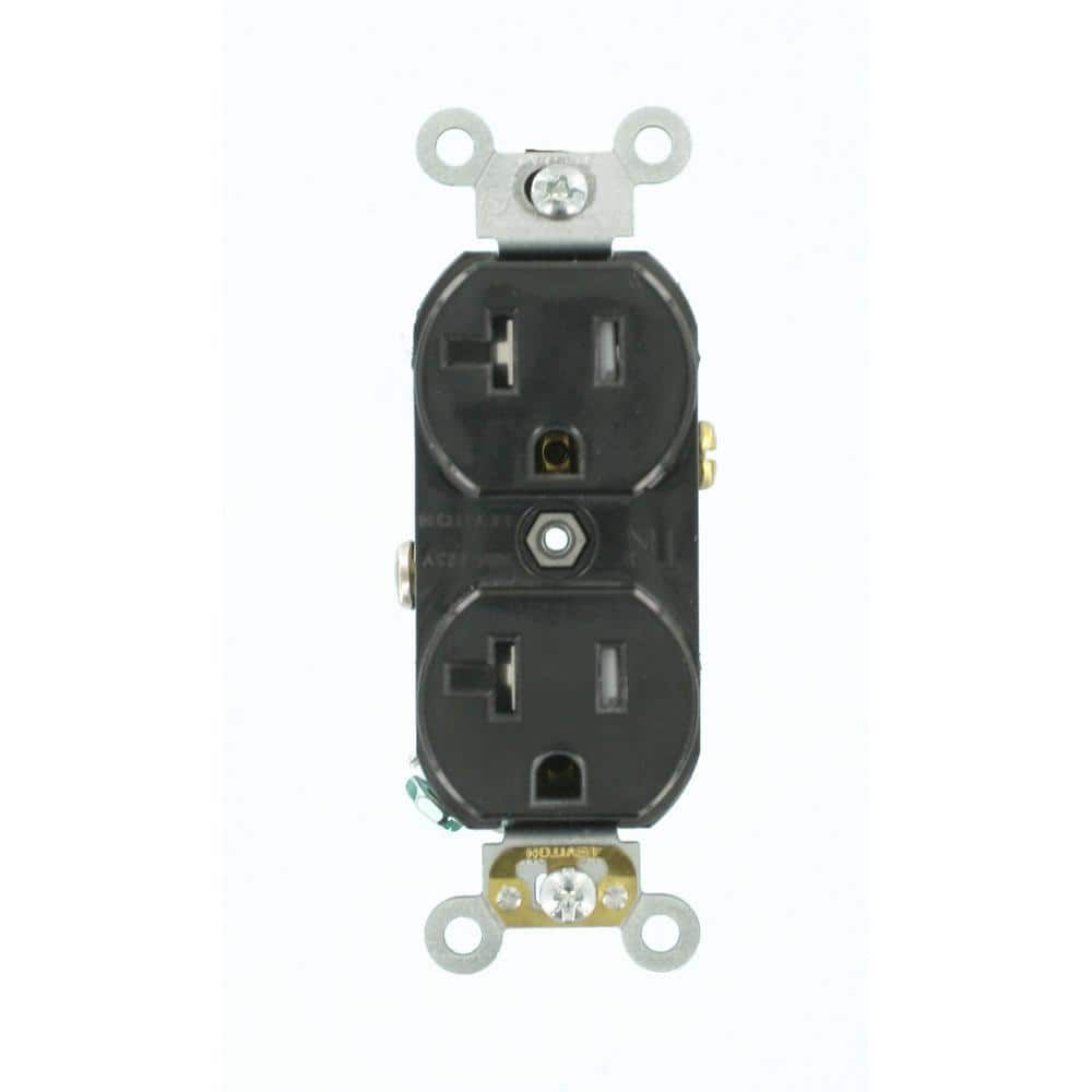 Black Tamper Resistant Duplex Receptacle with Wall Plate