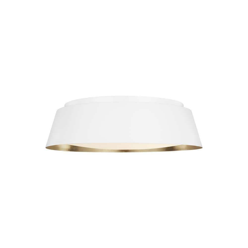 Ellen DeGeneres Asher Matte White and Gold 4-Light Flush Mount