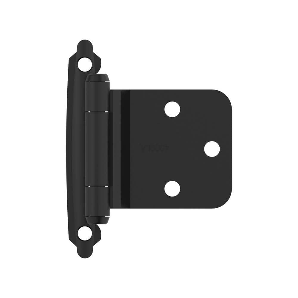 Matte Black Steel Variable Overlay Self-Closing Cabinet Hinges