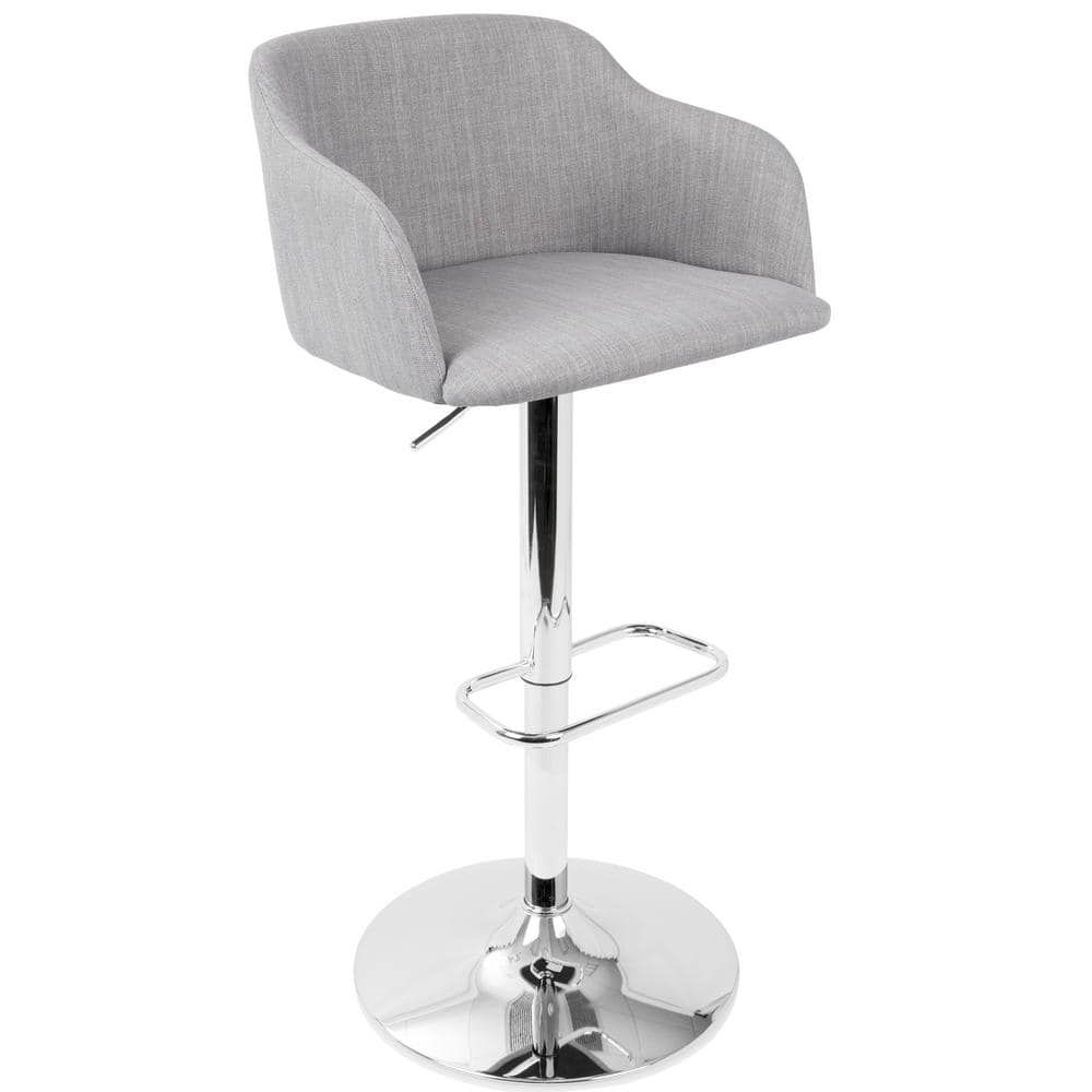 Daniella Contemporary Light Grey Adjustable Swivel Barstool