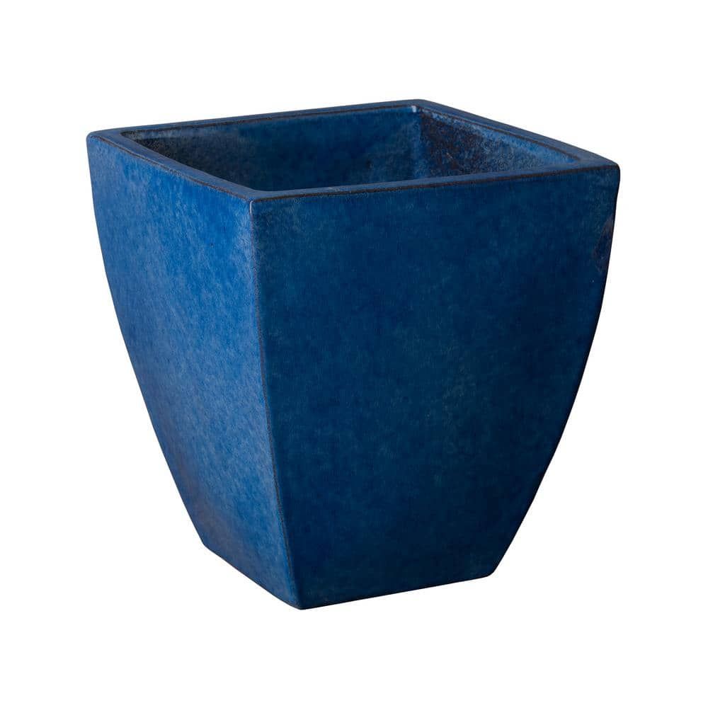 Coastal Charm 15" Blue Square Indoor/Outdoor Planter