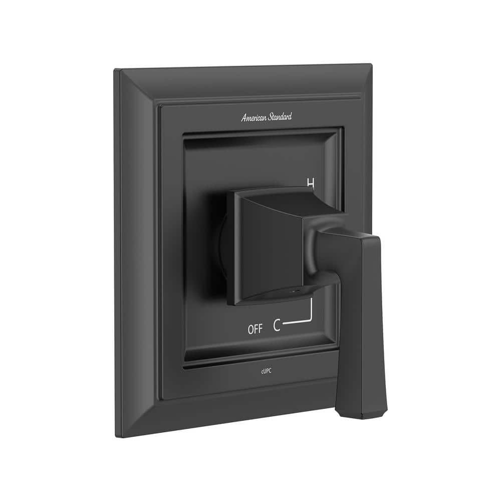 Matte Black Modern Lever Shower Valve Trim Kit