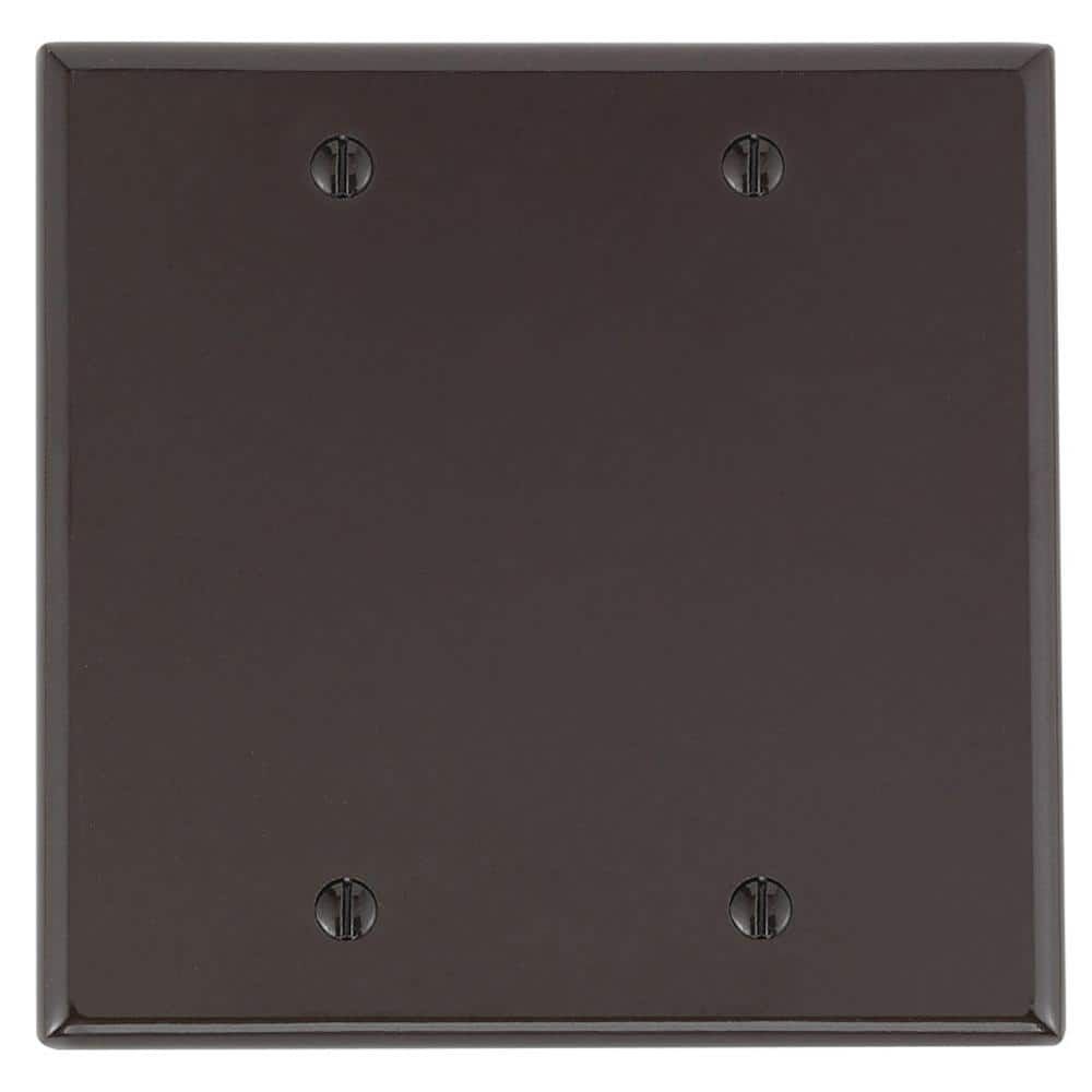 Brown Thermoset 2-Gang Blank Wall Plate