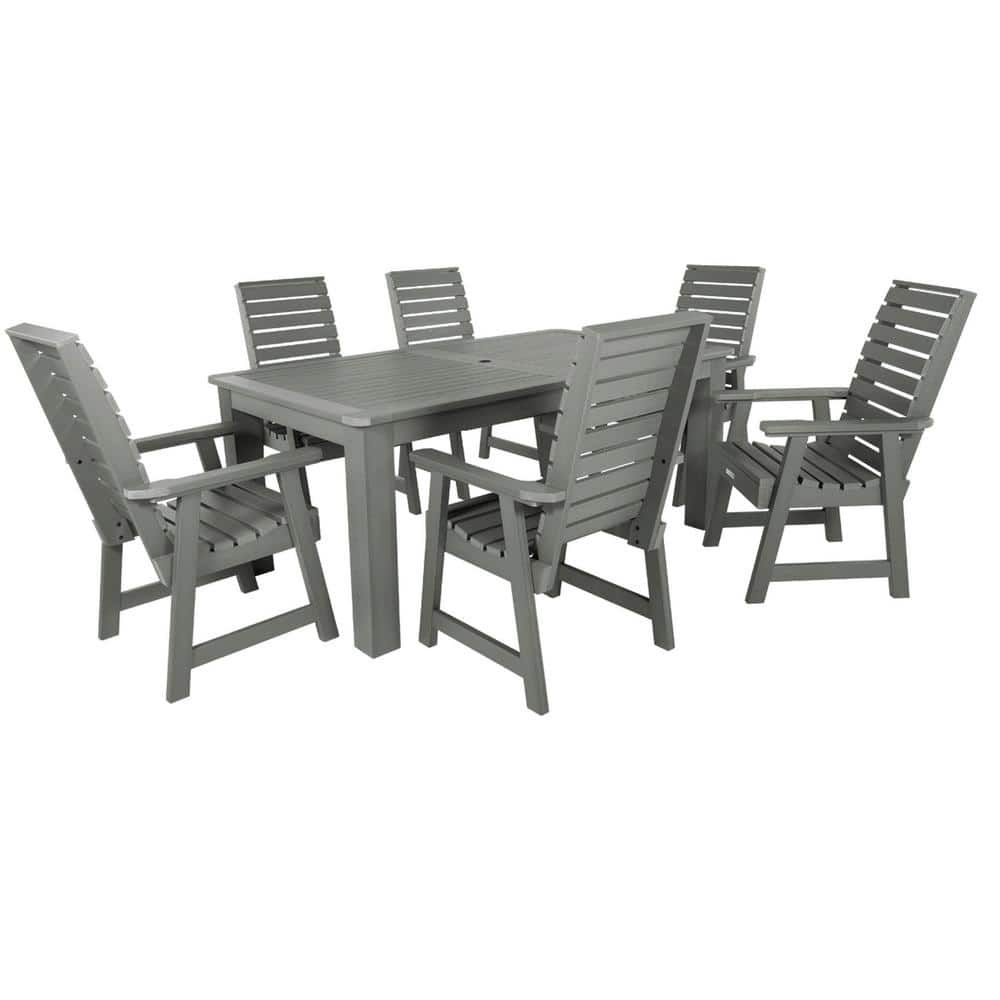 Weatherly Coastal Teak 7-Piece Rectangular Dining Set for 6