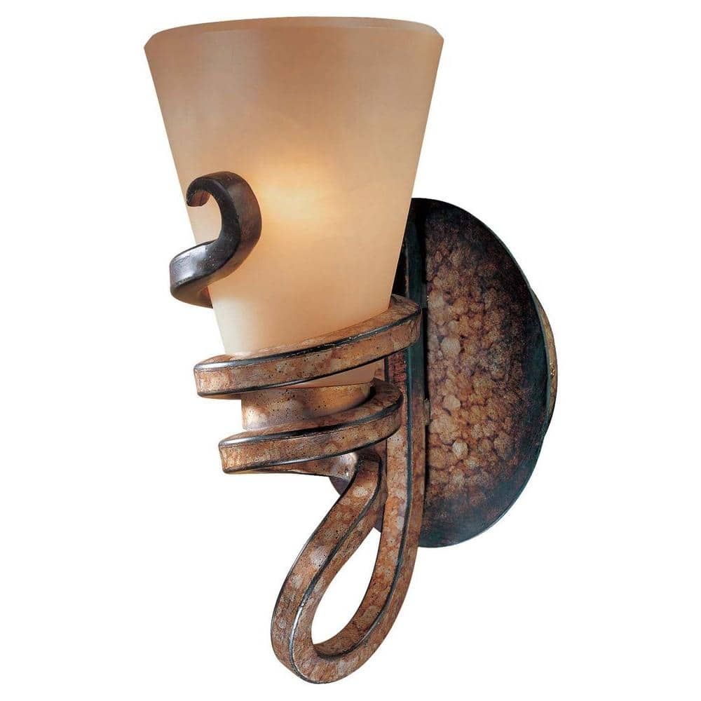 Elegant Tofino Bronze Wall Sconce with Marbre Grabar Glass