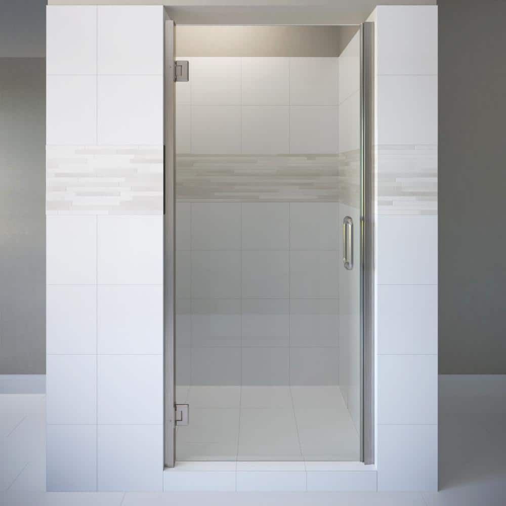 Coppia 26.56" x 72" Clear Glass Brushed Nickel Pivot Shower Door